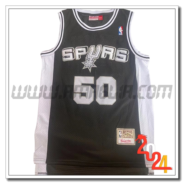 Maglia San Antonio Spurs (ROBINSON #50) 2024/25 Nero/Bianco