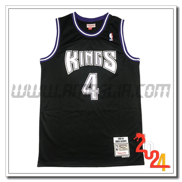 Maglia Sacramento Kings (WEBBER #4) 2024/25 Nero/Bianco