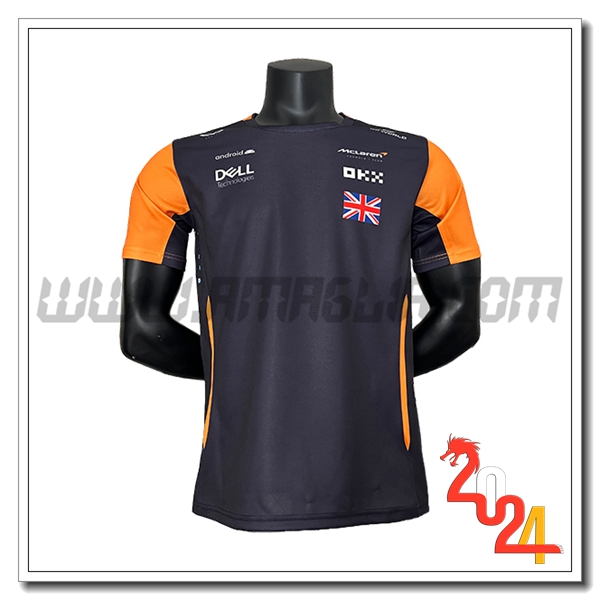 T-Shirt McLaren Team (NORRIS #4) Nero/Arancia 2024