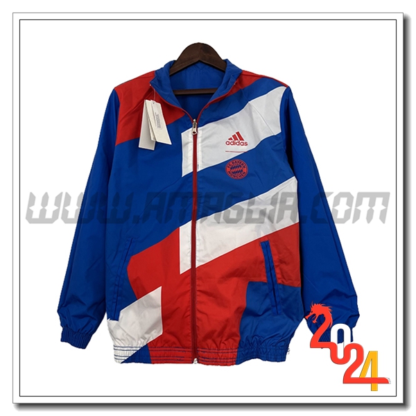 Giacca A Vento Bayern Monaco Blu/Rosso/Bianco 2024 2025