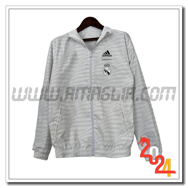 Giacca A Vento Real Madrid Bianco/Grigio 2024 2025