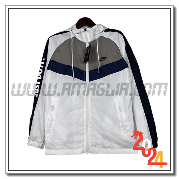 Giacca A Vento Nike Bianco/Nero/Blu 2024 2025