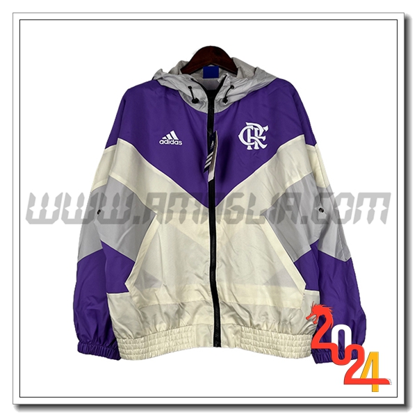 Giacca A Vento Flamengo Bianco/viola 2024 2025