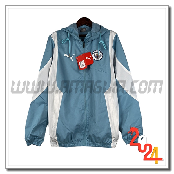 Giacca A Vento Manchester City Blu/Bianco 2024 2025