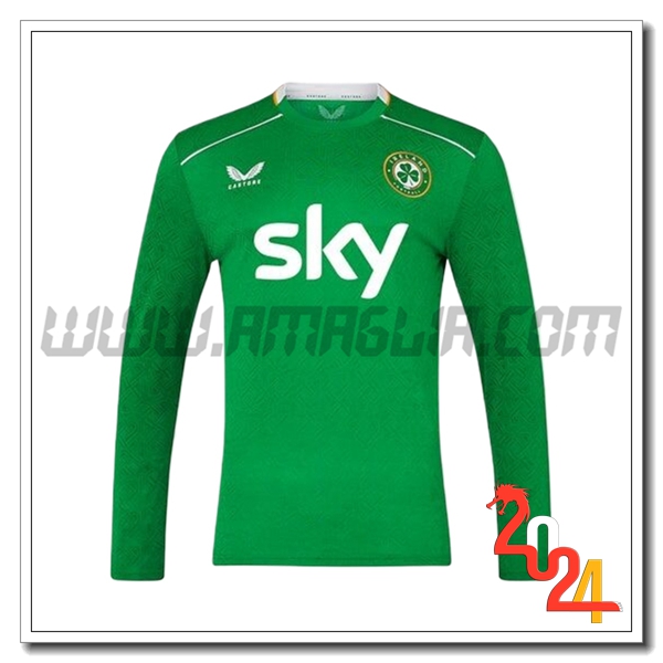 Nuova Maglia Nazionale Irlanda Manica Lungas Prima 2024/2025