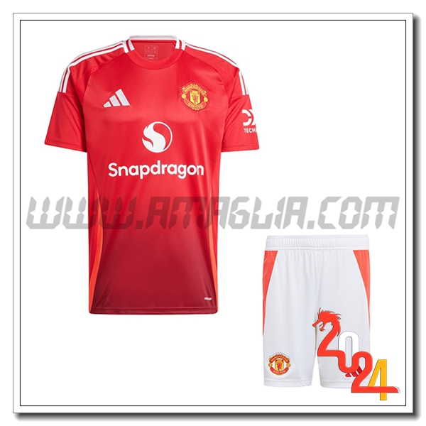 Kit Maglia Manchester United Prima + Pantaloncini 2024/2025