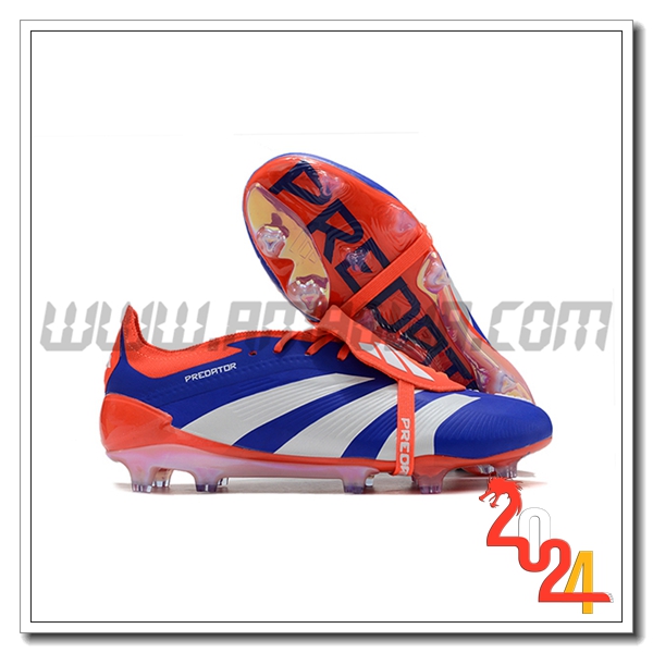 Adidas Scarpe Da Calcio Predator Elite Tongue FG Bianco/Blu/Arancia