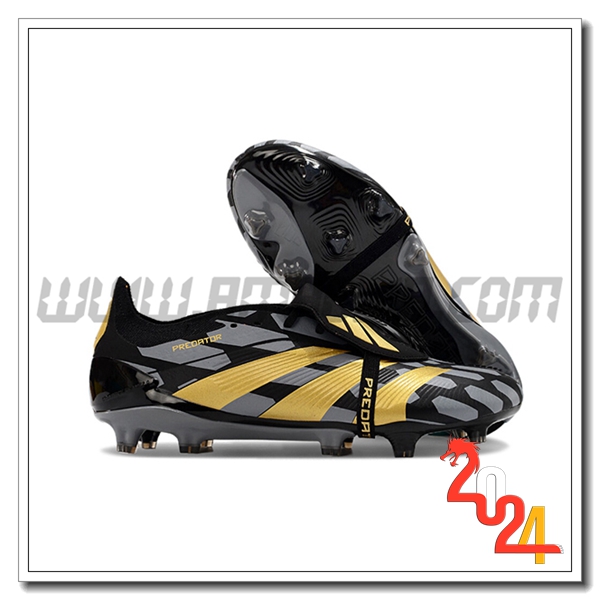 Adidas Scarpe Da Calcio Predator Elite Tongue FG Nero/Giallo -02