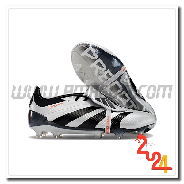 Adidas Scarpe Da Calcio Predator Elite Tongue FG Nero/Grigio -05