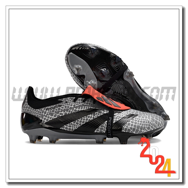 Adidas Scarpe Da Calcio Predator Elite Tongue FG Nero/Grigio -03