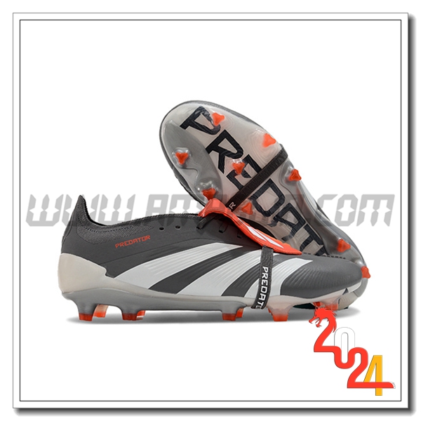 Adidas Scarpe Da Calcio Predator Elite Tongue FG Nero/Grigio -04
