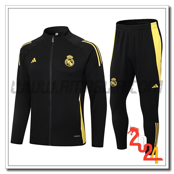 Tuta Allenamento Giacca Real Madrid Nero/Giallo 2024 2025