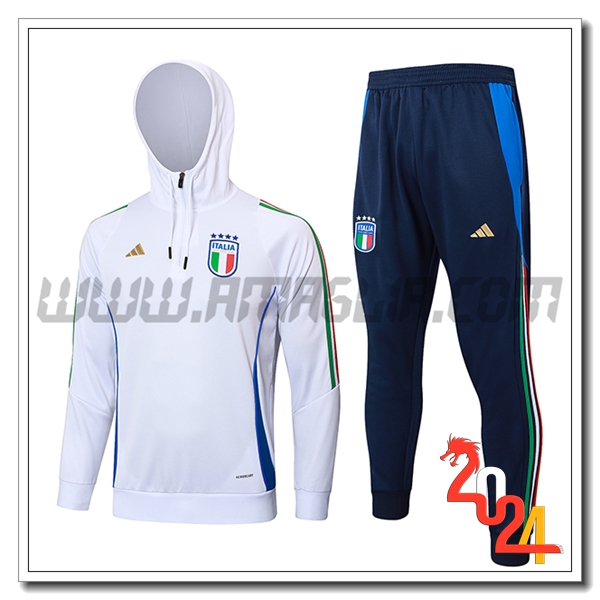 Giacca Con Cappuccio Tuta Giacca A Vento Italia Bianco/Blu 2024 2025