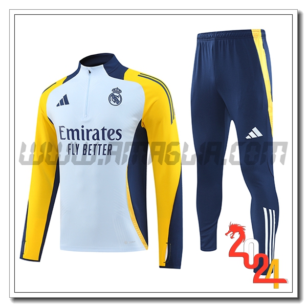 Tuta Allenamento Real Madrid Blu/Giallo 2024 2025