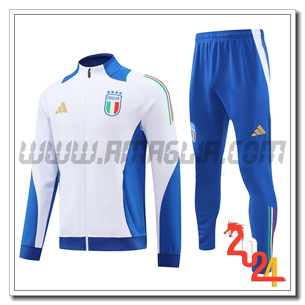 Tuta Allenamento Giacca Italia Bianco/Blu 2024 2025