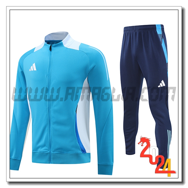Tuta Allenamento Giacca Adidas Blu/Bianco 2024 2025