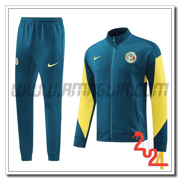 Tuta Allenamento Giacca Club America Verde/Giallo 2024 2025