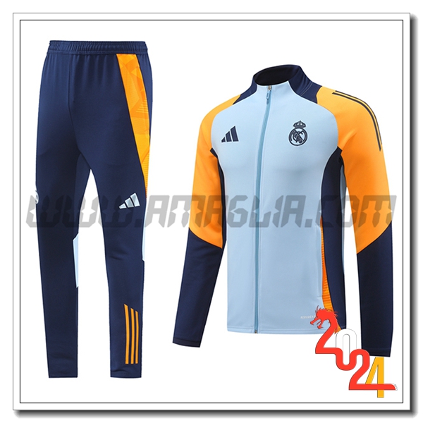 Tuta Allenamento Giacca Real Madrid Blu/Giallo/viola 2024 2025