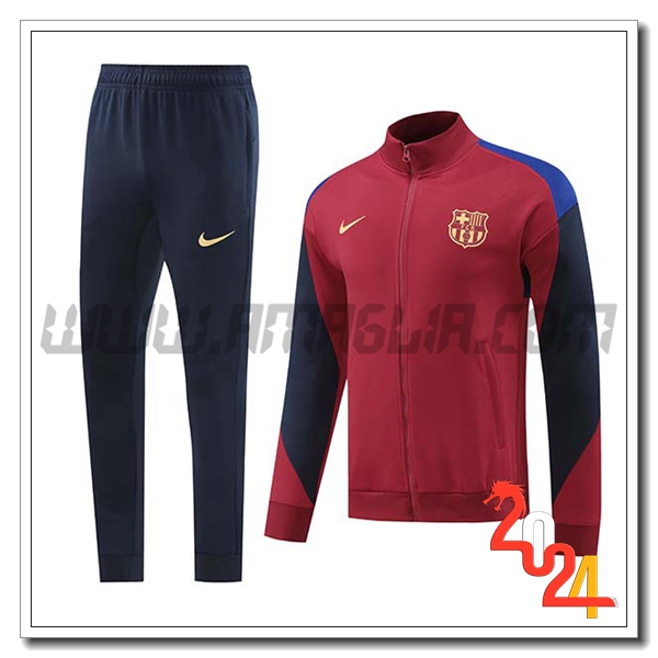 Tuta Allenamento Giacca FC Barcellona Rosso/Nero 2024 2025