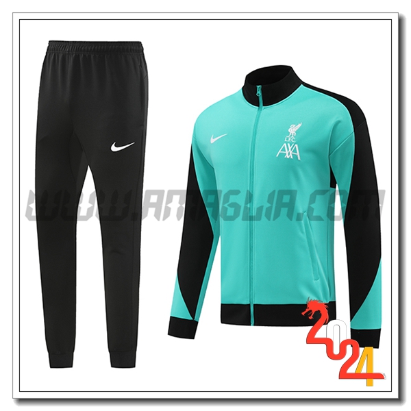 Tuta Allenamento Giacca FC Liverpool Verde/Nero 2024 2025