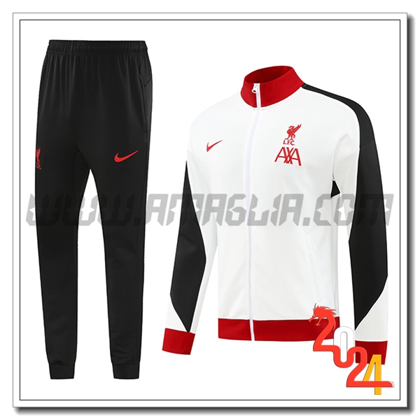 Tuta Allenamento Giacca FC Liverpool Bianco/Rosso/Nero 2024 2025