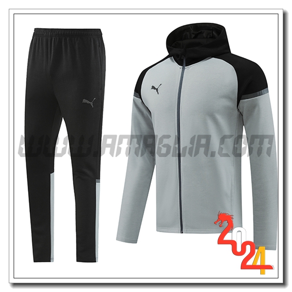 Giacca Con Cappuccio Tuta Giacca A Vento PUMA Grigio/Nero 2024 2025