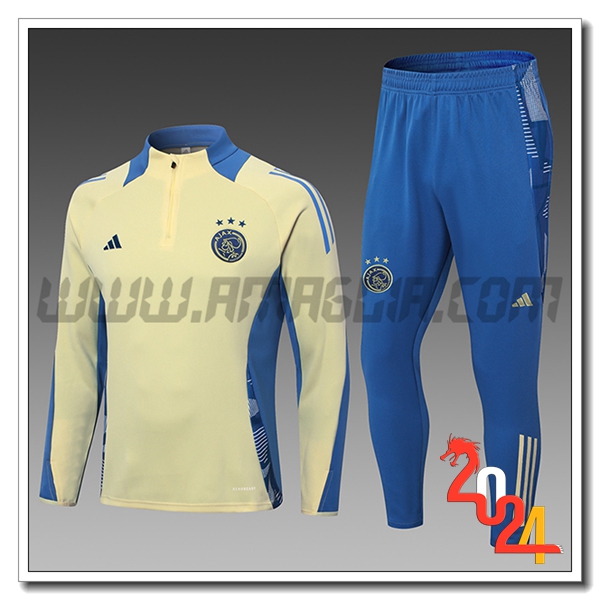 Tuta Allenamento Ajax Bambino Giallo/Blu 2024 2025