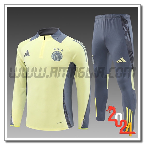 Tuta Allenamento Ajax Bambino Giallo/Grigio 2024 2025