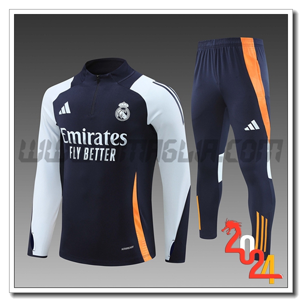 Tuta Allenamento Real Madrid Bambino Blu Scuro 2024 2025