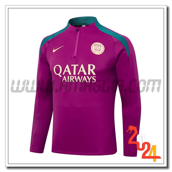 Felpa Allenamento PSG viola/Verde 2024 2025