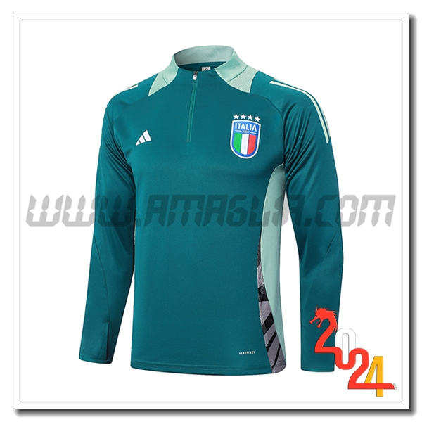 Felpa Allenamento Italia Verde 2024 2025