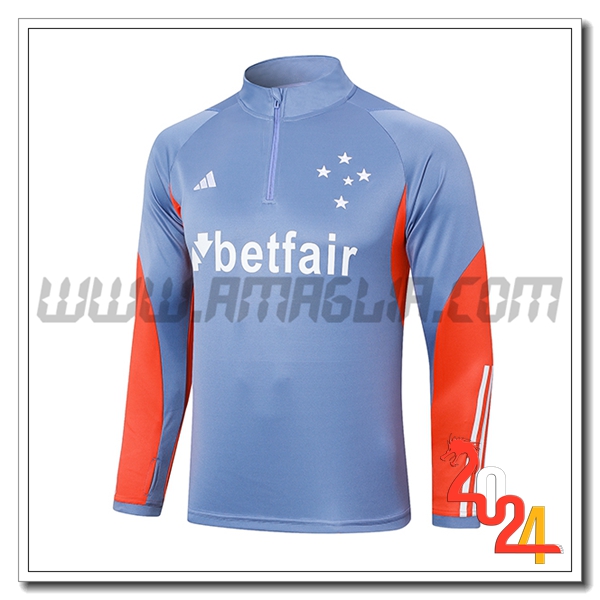 Felpa Allenamento Cruzeiro Grigio/Arancia 2024 2025