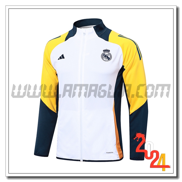 Giacca Calcio Real Madrid Bianco/Giallo/Blu 2024 2025