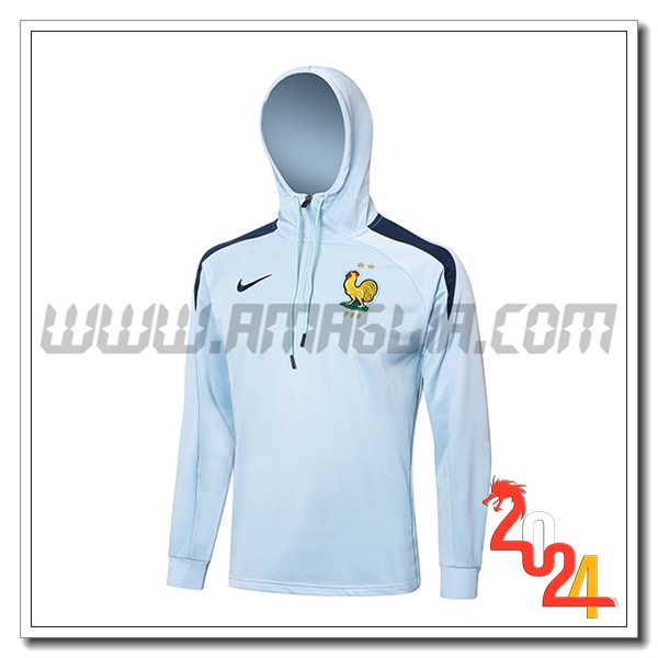 Giacca Con Cappuccio Francia Azzurro 2024 2025