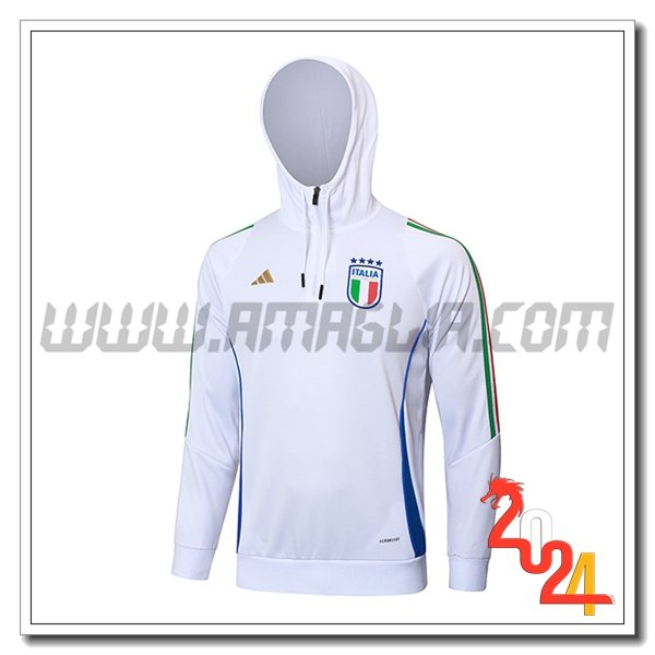 Giacca Con Cappuccio Italia Bianco/Blu 2024 2025
