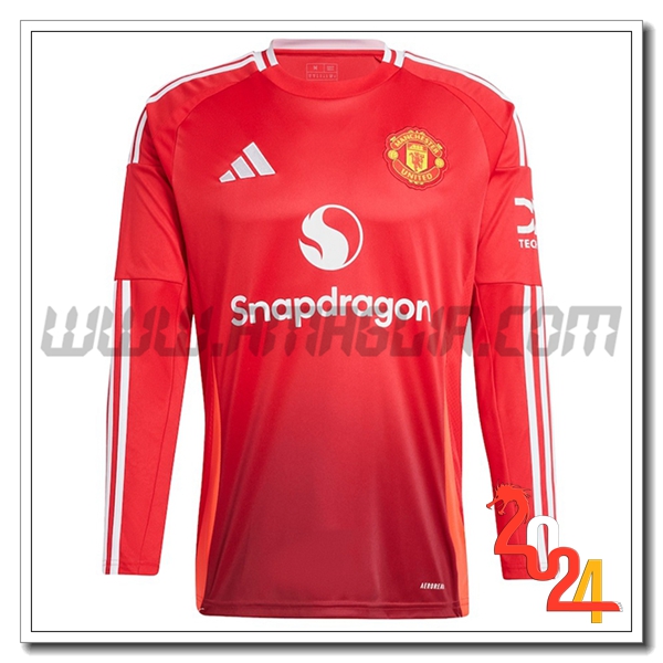 Nuova Maglie Calcio Manchester United Prima Manica Lungas 2024/2025