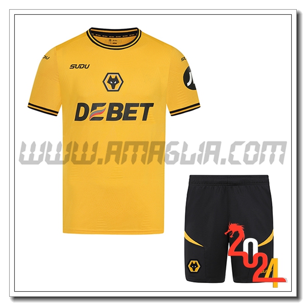 Nuova Maglie Calcio Wolves Bambino Prima 2024/2025