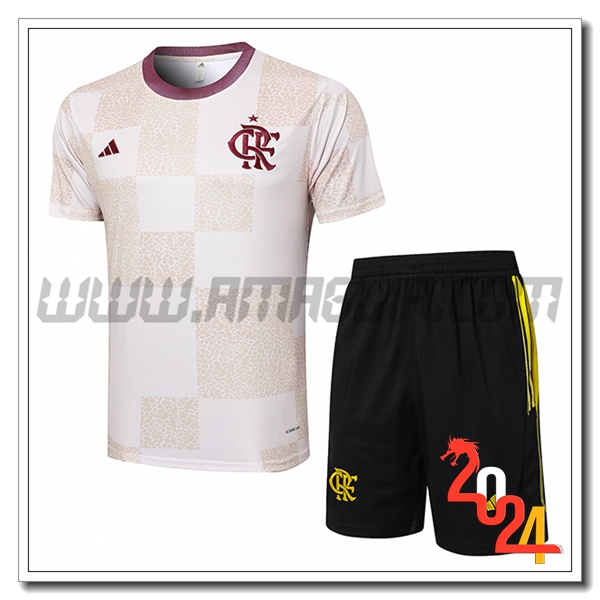 Kit Maglia Allenamento Flamengo Bianco/Beige 2024 2025