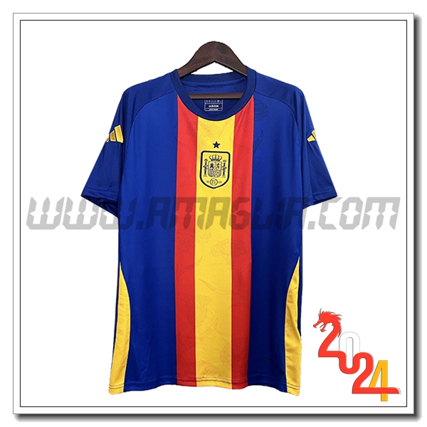 T Shirt Allenamento Spagna Blu/Giallo/Rosso 2024 2025