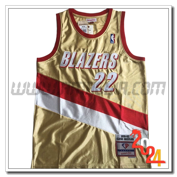 Maglia Portland Trail Blazers (DREXLER #22) 2024/25 Giallo/Rosso/Bianco