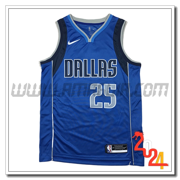 Maglia Dallas Mavericks (WASHINGTON JR. #25) 2024/25 Blu/Nero