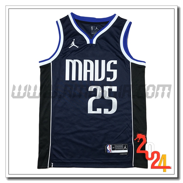 Maglia Dallas Mavericks (WASHINGTON JR. #25) 2024/25 Blu Scuro