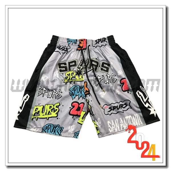 Pantaloncini NBA San Antonio Spurs 2024/25 Grigio/Nero