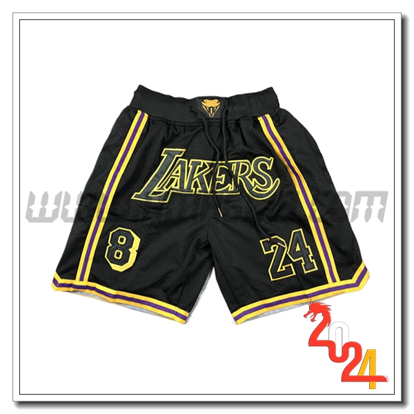 Pantaloncini NBA Los Angeles Lakers 2024/25 Nero/Giallo