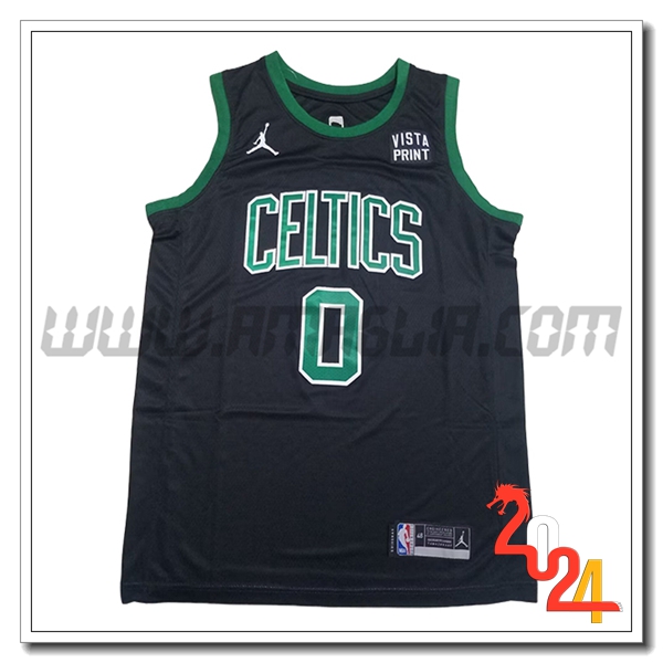 Maglia Boston Celtics (TATUM #0) 2024/25 Nero/Verde