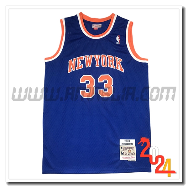 Maglia New York Knicks (EWING #33) 2024/25 Blu/Arancia