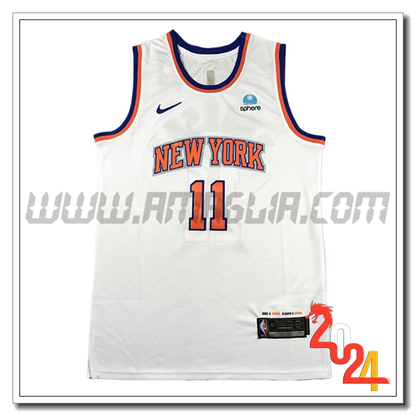 Maglia New York Knicks (MarroneSON #11) 2024/25 Bianco/Arancia -02