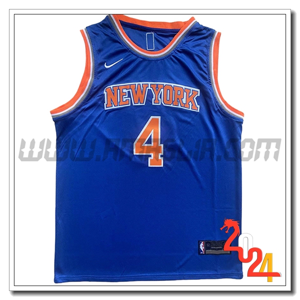 Maglia New York Knicks (Rosa #4) 2024/25 Blu/Arancia