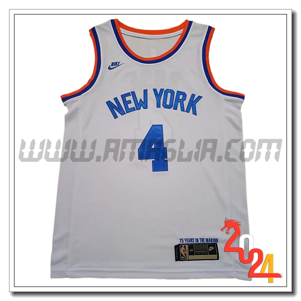 Maglia New York Knicks (Rosa #4) 2024/25 Bianco/Blu