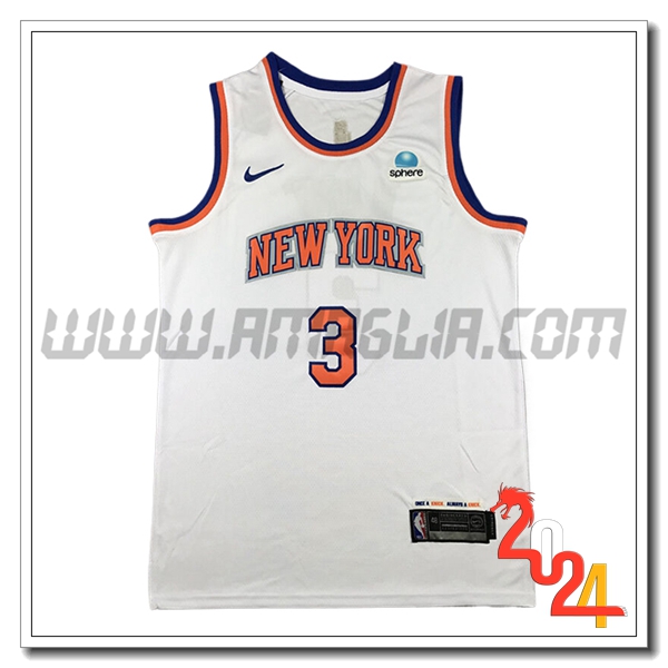 Maglia New York Knicks (HART #3) 2024/25 Bianco/Arancia -04